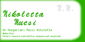 nikoletta mucsi business card